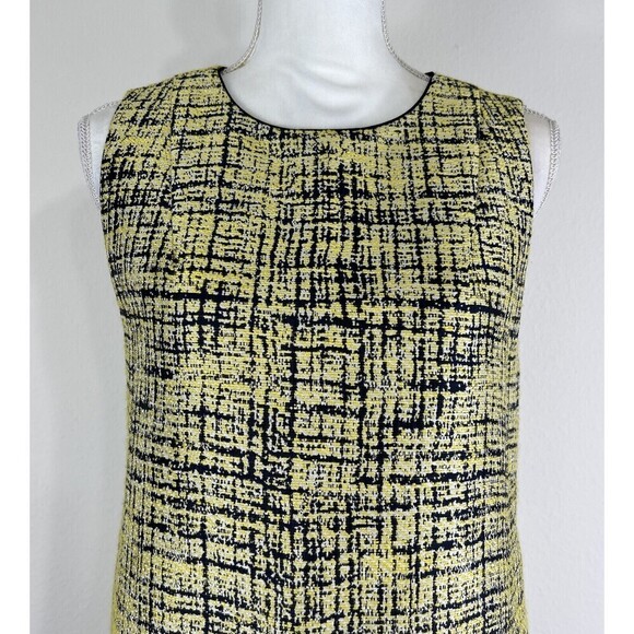 Frnch Yellow & Black Sleeveless Tweed Dress Size Medium (4/6) - Picture 11 of 12